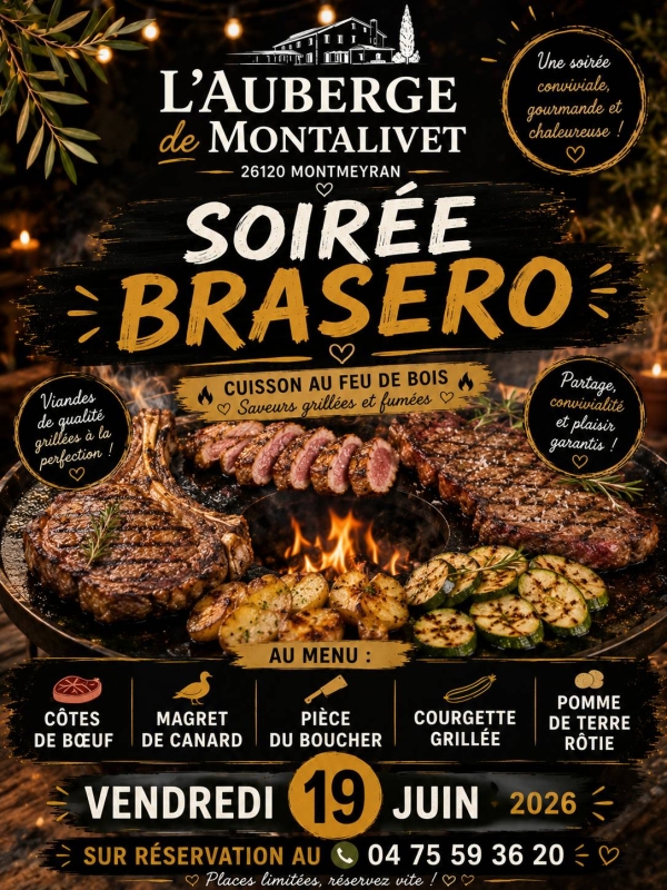 evenements - Auberge De Montalivet - Restaurant Montmeyran - Restaurant livron sur Drome - Restaurant Etoile sur Rhone
